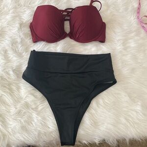 Aerie 38C Swim Top & Shein High Waisted Bottom